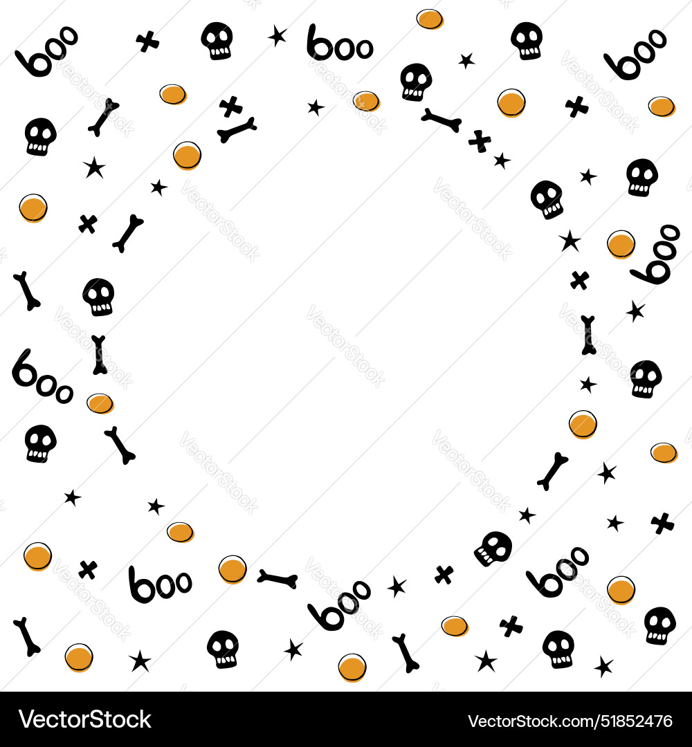 Halloween frame border from small holiday symbols Halloween frame border from small holiday symbols vector image