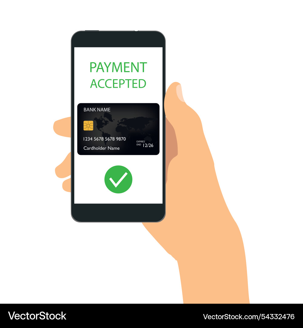 Hand hold smartphone with notification message Hand hold smartphone with notification message vector image