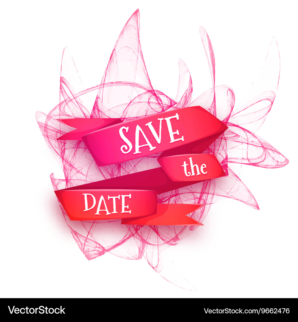 Red ribbon with save vector image