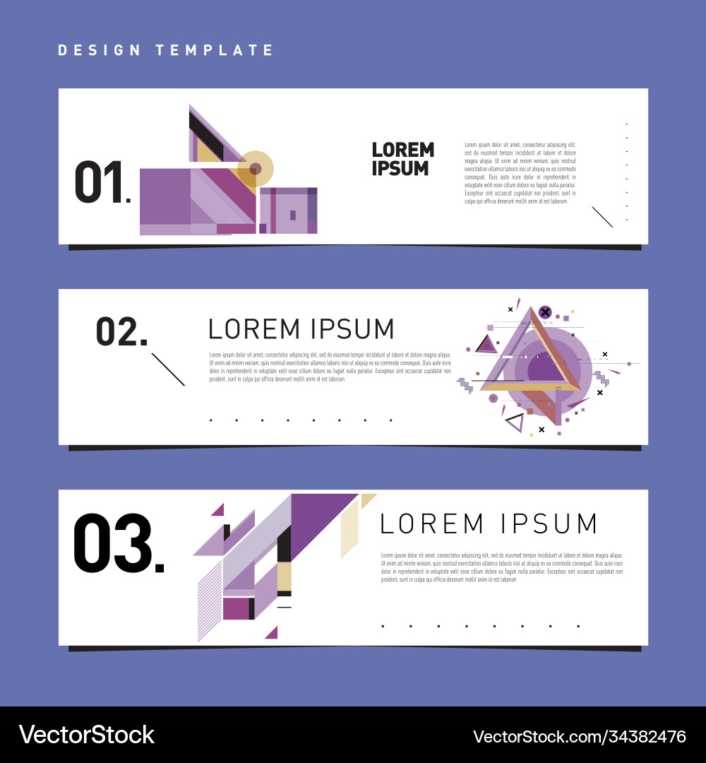 Set abstract banner web design template retro Set abstract banner web design template retro Vector Image