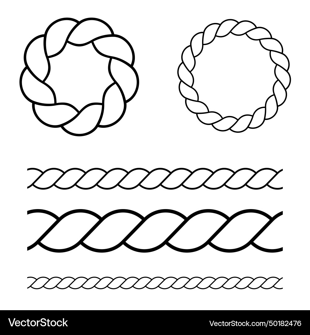 Set of rope pattern brushes Set of rope pattern brushes vector image
