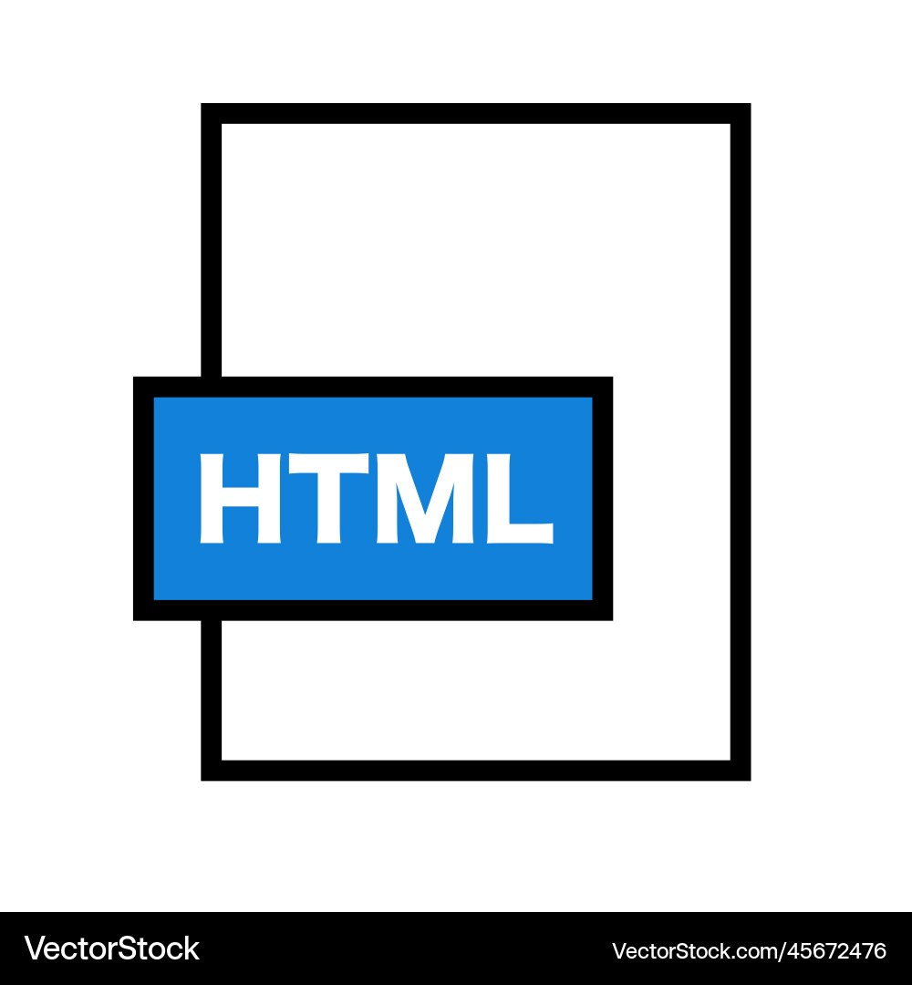 Simple html file icon or extension Vector Image