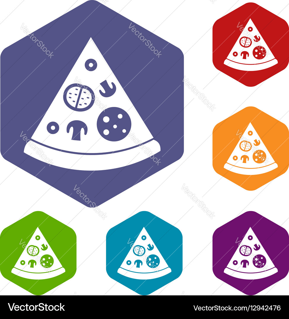 Slice of pizza simple style Vector Image