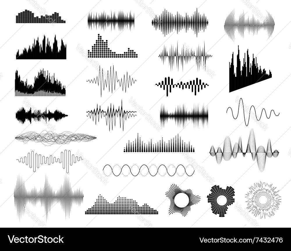 Sound Wave Patterns vector image