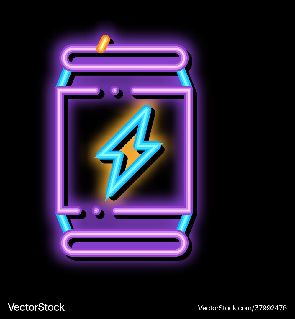 Sport Energy Drink Flasche Neon Glühikone Sport Energy Drink Flasche Neon Glühikone vektorbild