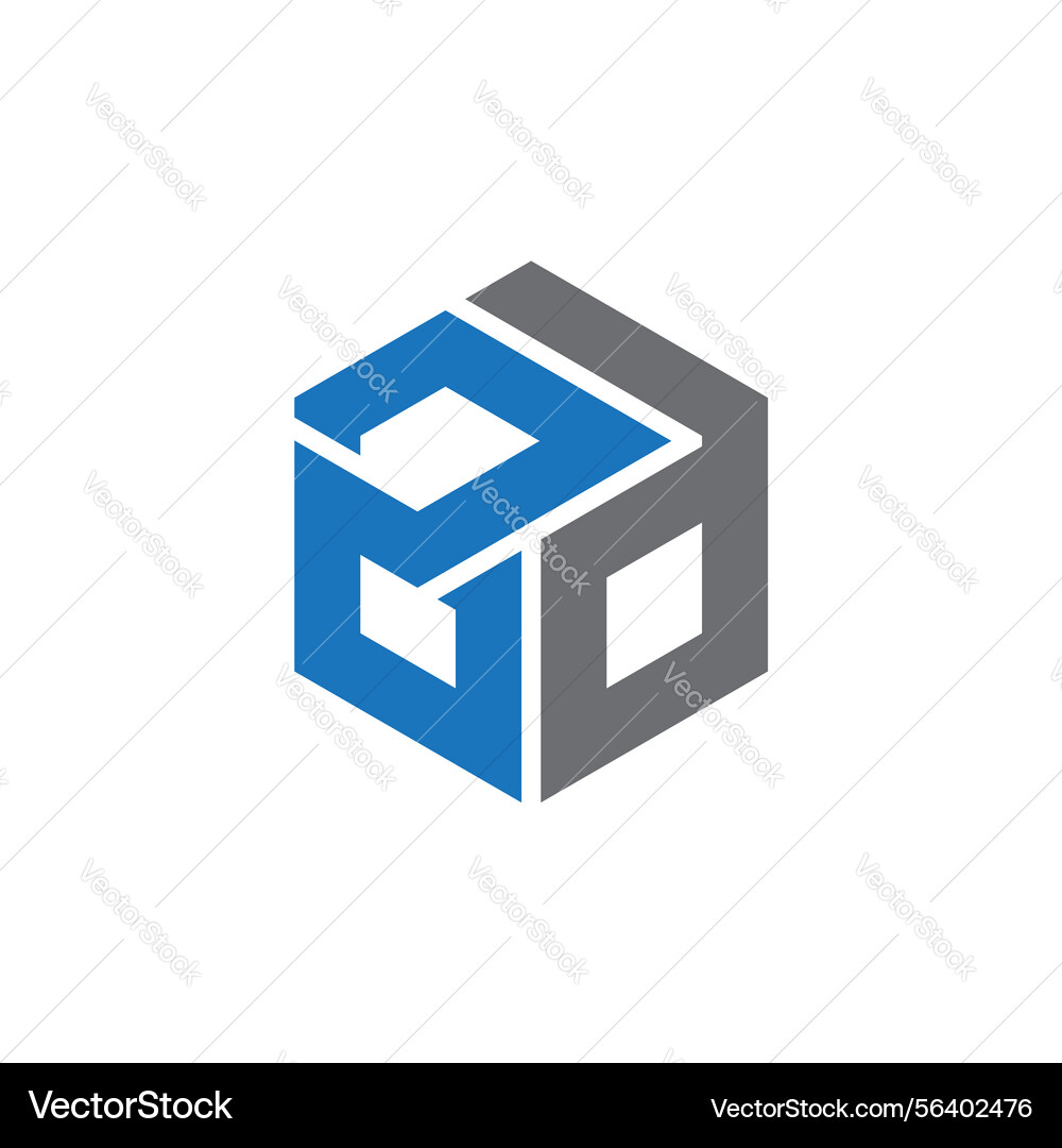 Zd letter monogram initial logo design template Vector Image