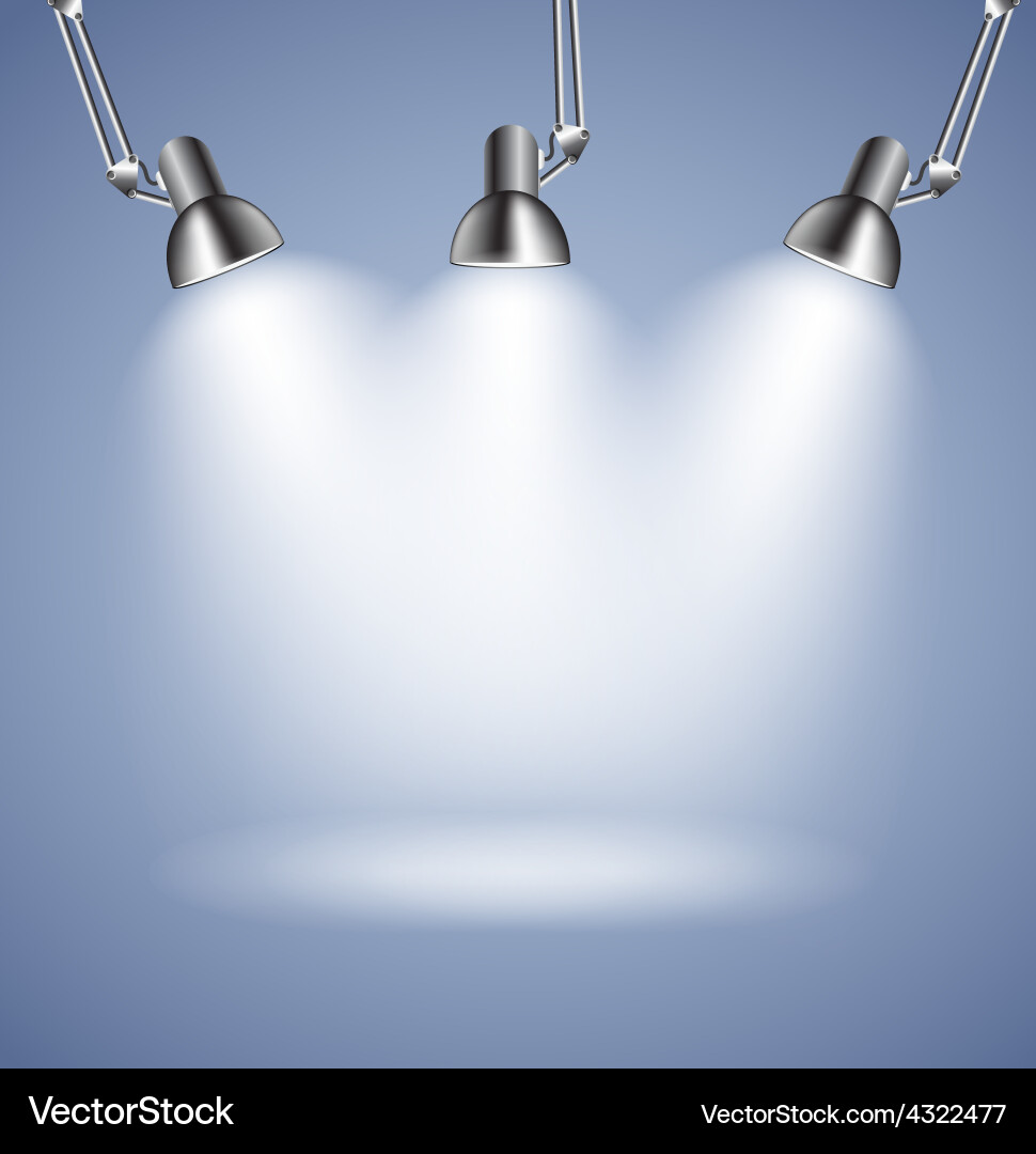 Background with lighting lamp empty space vector image