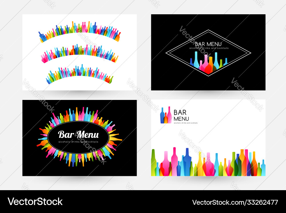 Bar menu design collection horizontal banner Bar menu design collection horizontal banner vector image
