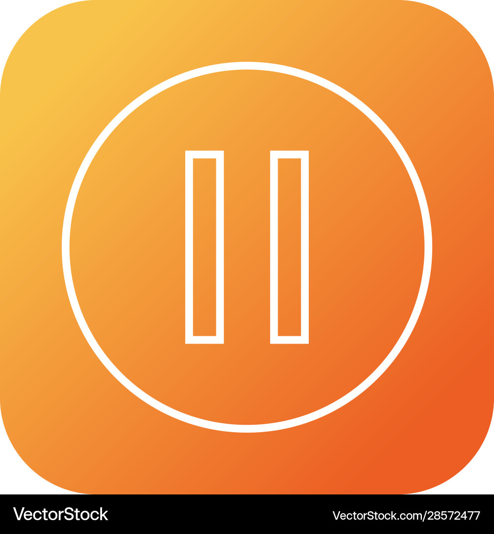 Beautiful pause button line icon Vector Image