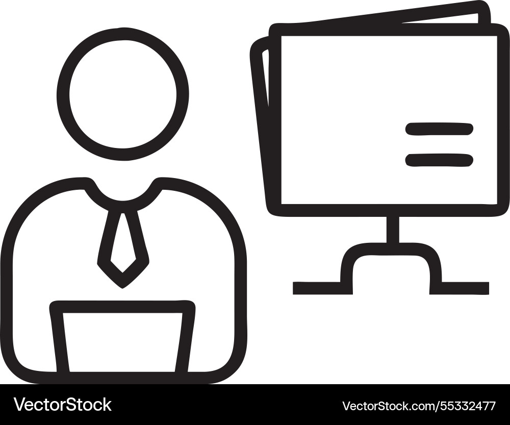 Businessman using computer for document vector image