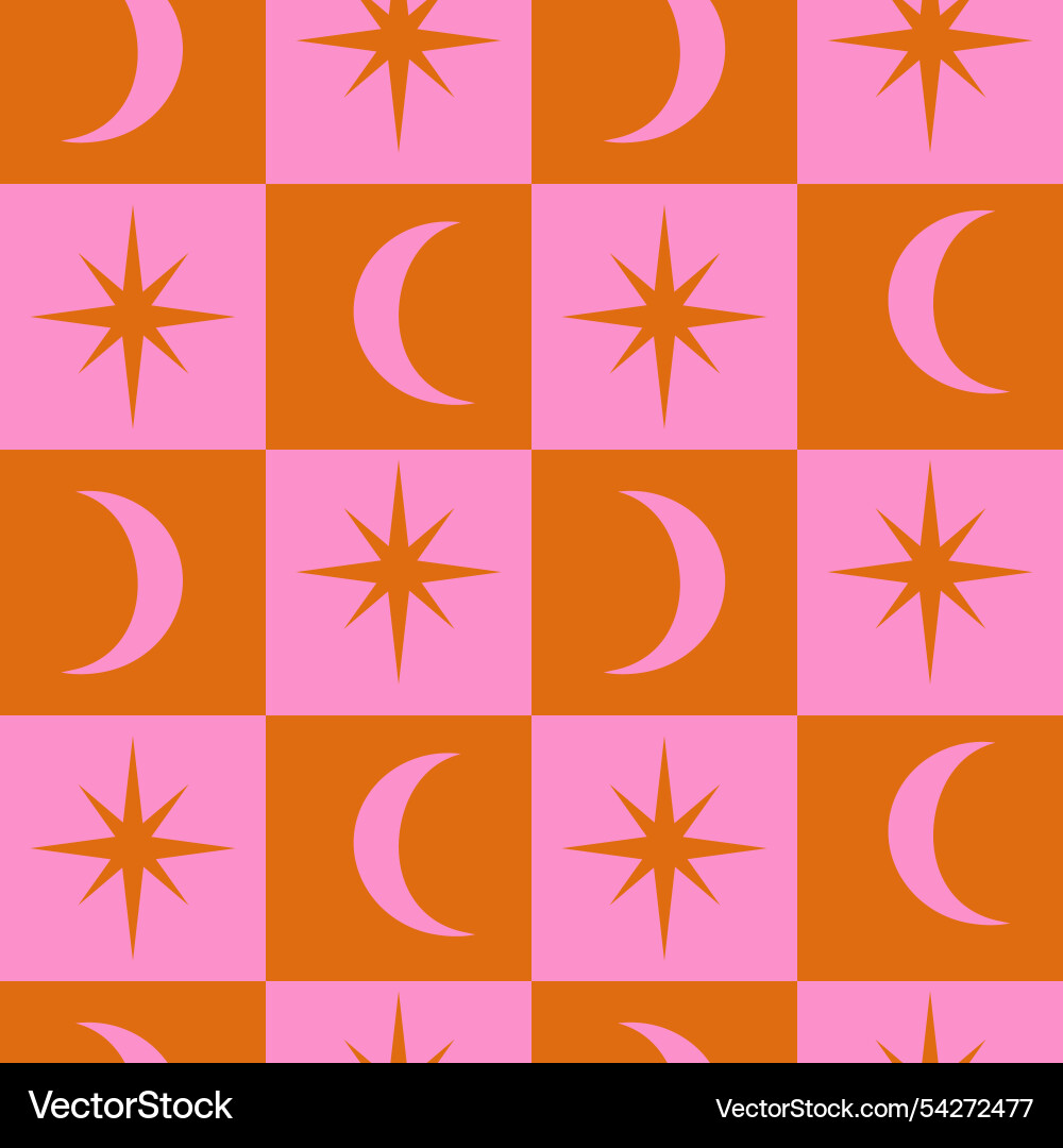Celestial Checkered Pattern vector image