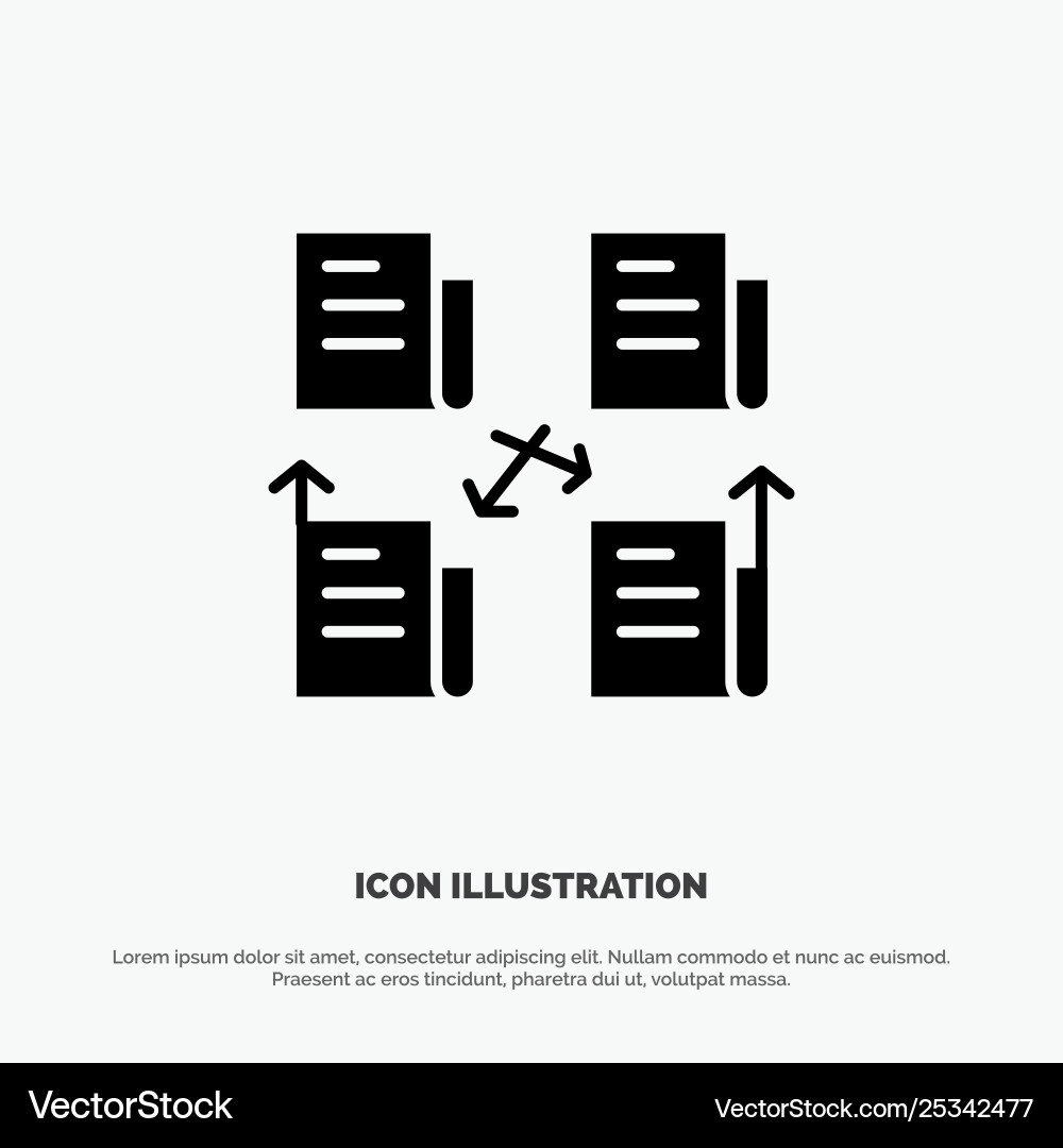 Exchange file folder data privacy solid glyph icon Exchange file folder data privacy solid glyph icon vector image