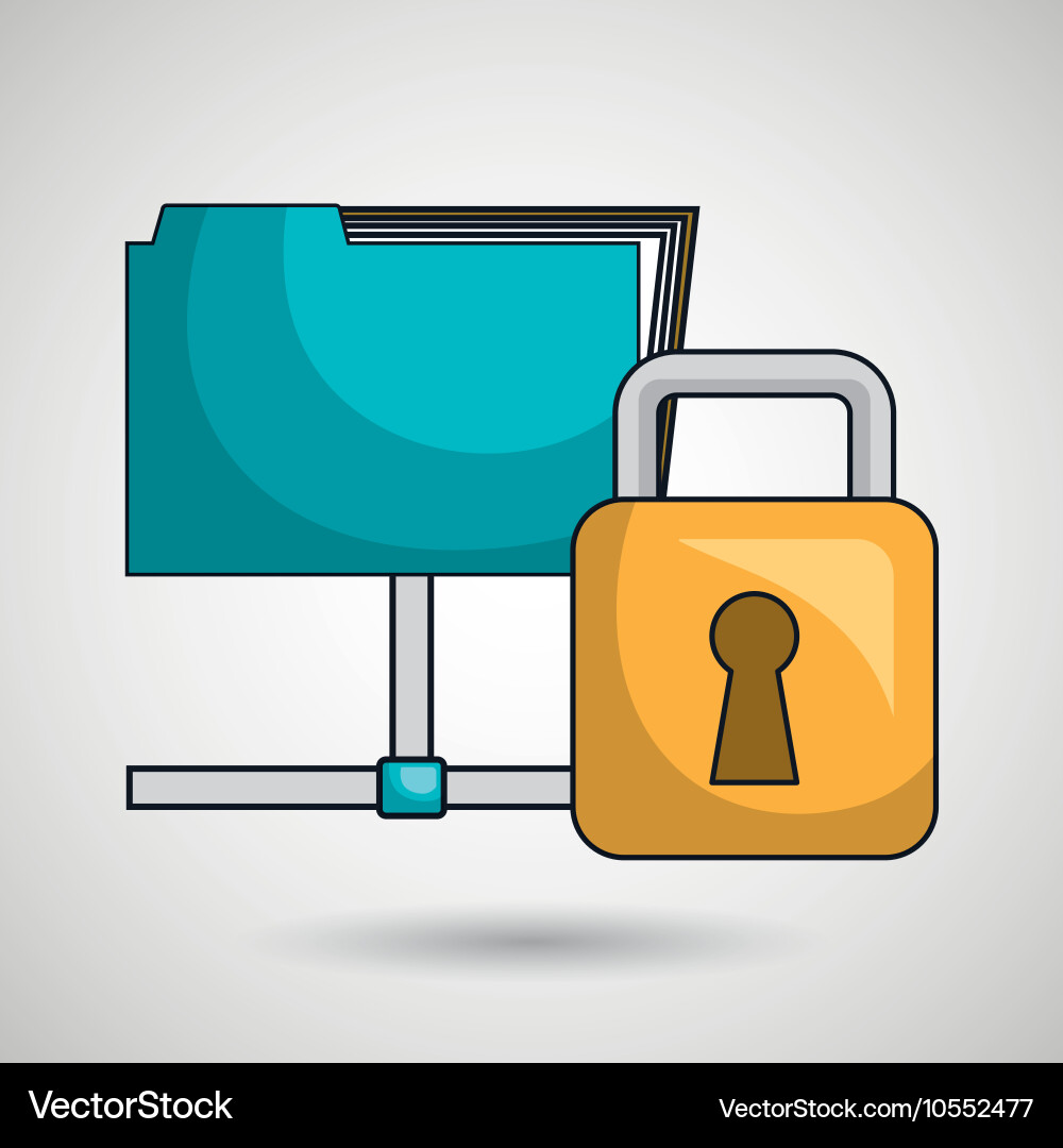 Files data padlock icon vector image