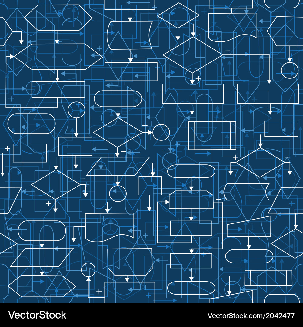 Flowchart Pattern - Seamless Vector Image