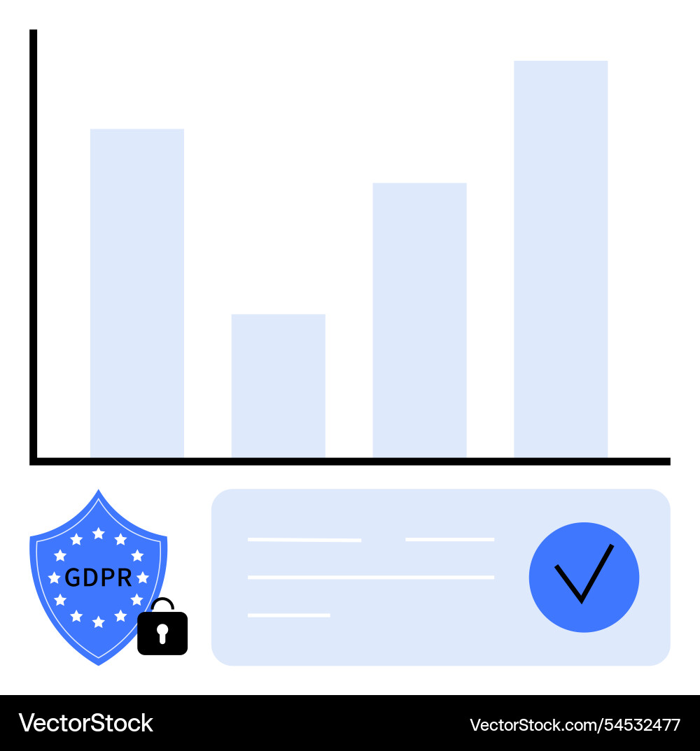 Gdpr compliance in data analytics visualized Gdpr compliance in data analytics visualized vector image