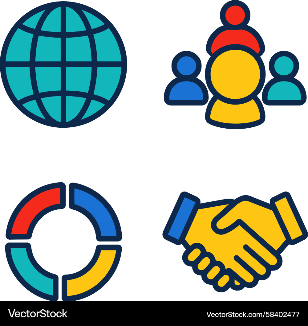 Global Connections & Team Unity Vector Image