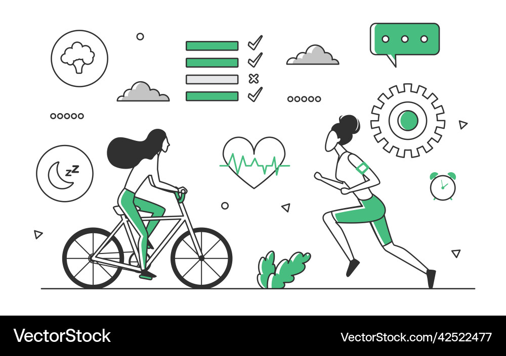 Junge Menschen mit aktiver Sportart Junge Menschen mit aktiver Sportart vektorbild