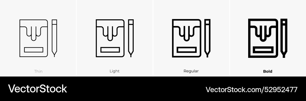 Notebook icon thin light regular and bold style Notebook icon thin light regular and bold style vector image