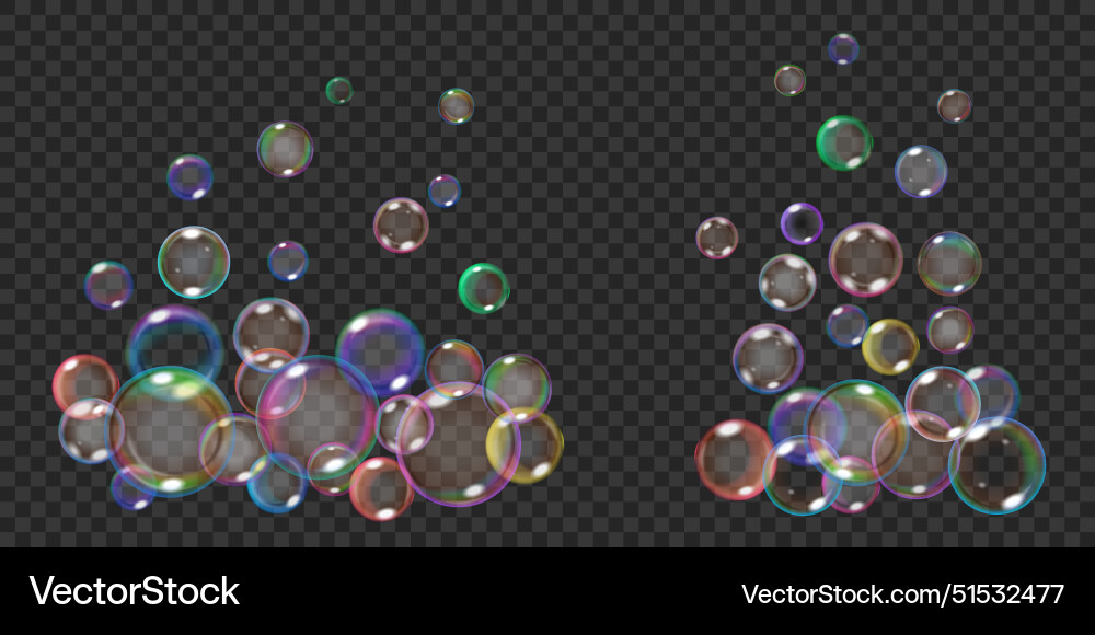 Rainbow soap bubbles Royalty Free Vector Image