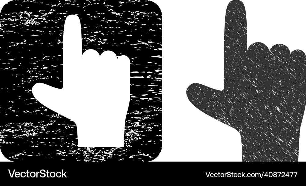 Scratched hand pointer up subtracted watermark Scratched hand pointer up subtracted watermark vector image