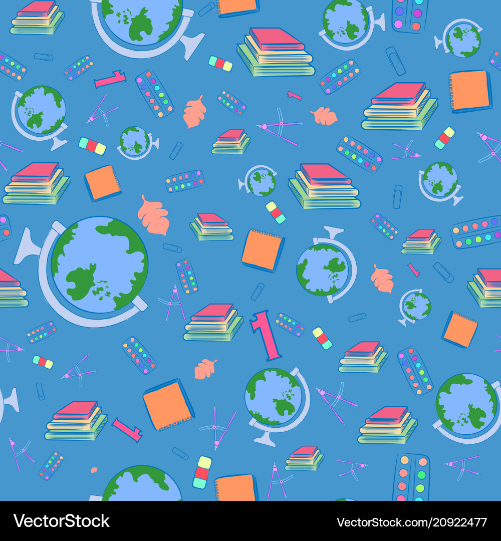 Seamless pattern with school items Vector Image