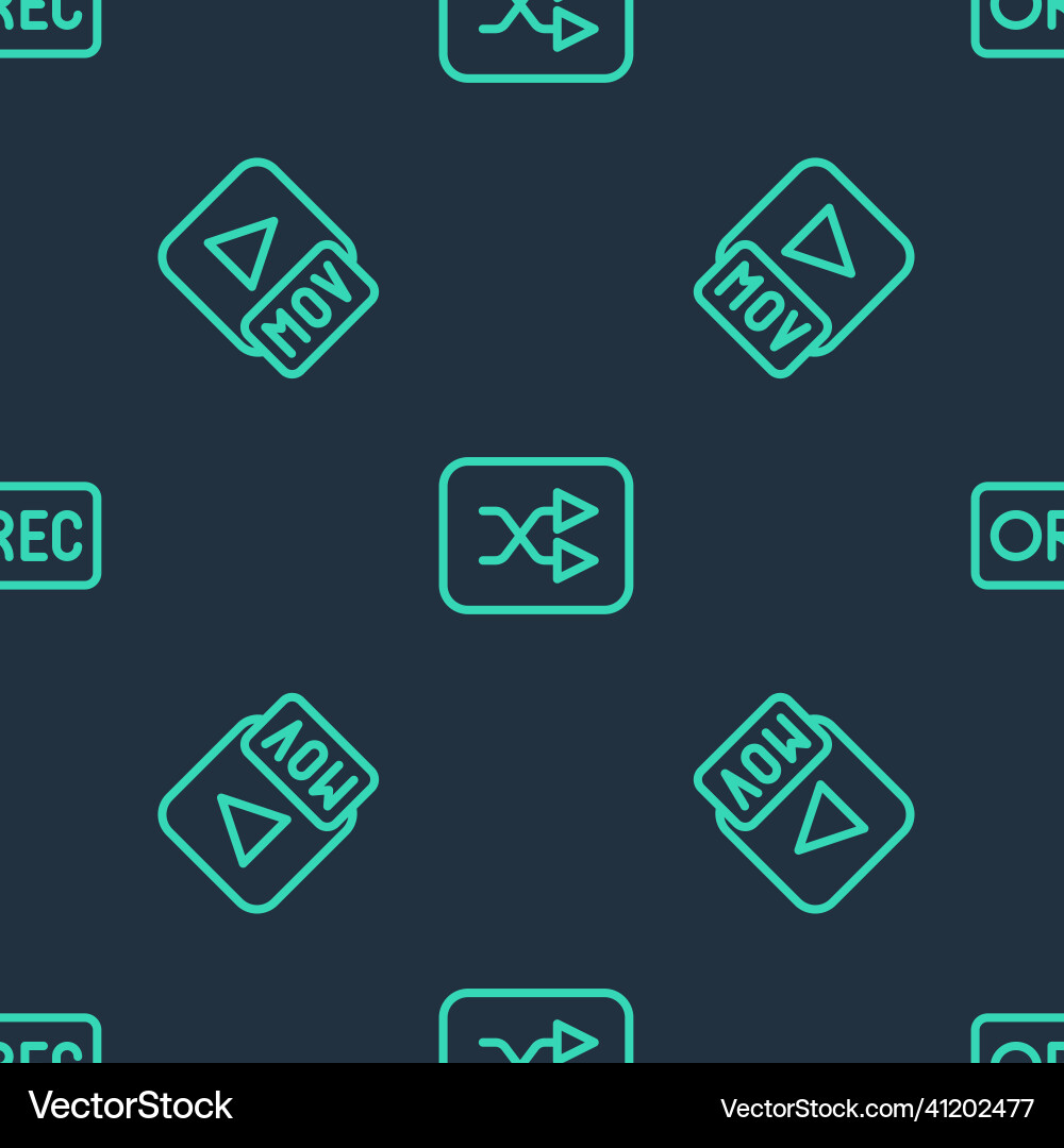 Set line arrow shuffle mov file and record button Set line arrow shuffle mov file and record button Vector Image