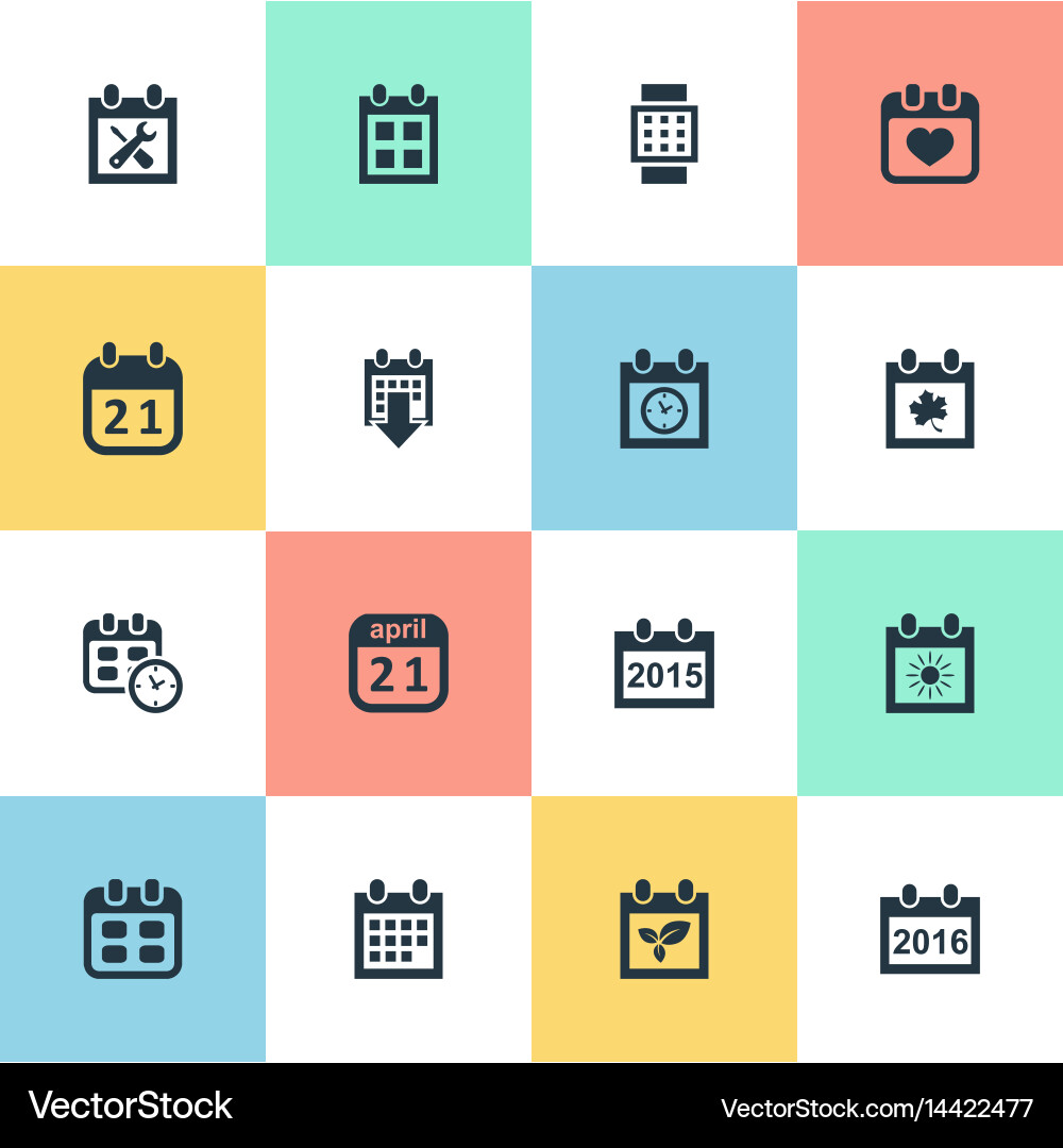 Set of simple date icons Vector Image