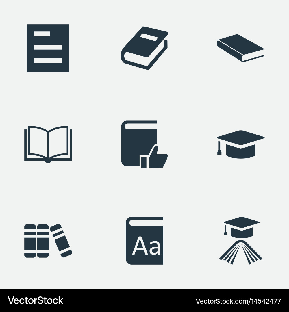 Set of simple knowledge icons vector image