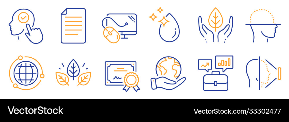 Set science icons such as face scanning Vector Image
