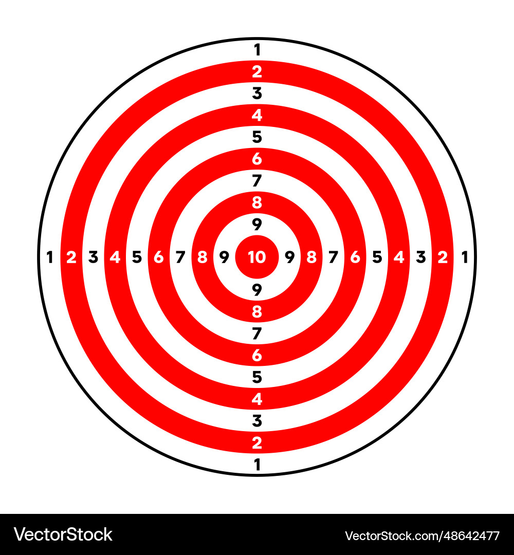 Shooting range paper target with divisions marks Vector Image