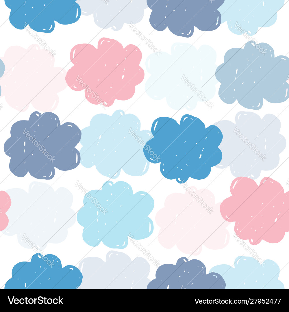 Simple colored clouds seamless pattern weather Vector Image