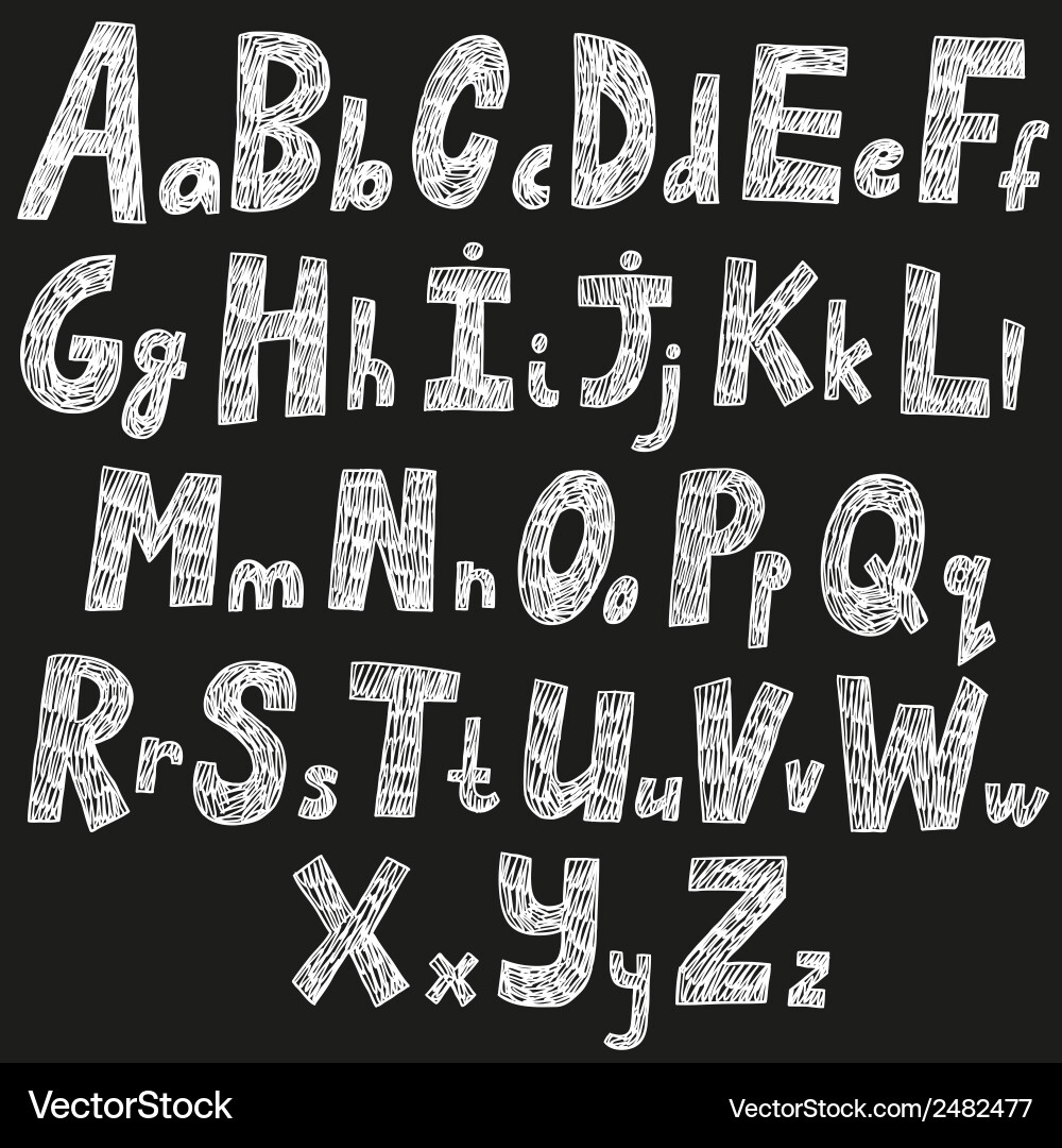 Sketchy Alphabet Schrift Vektorbild