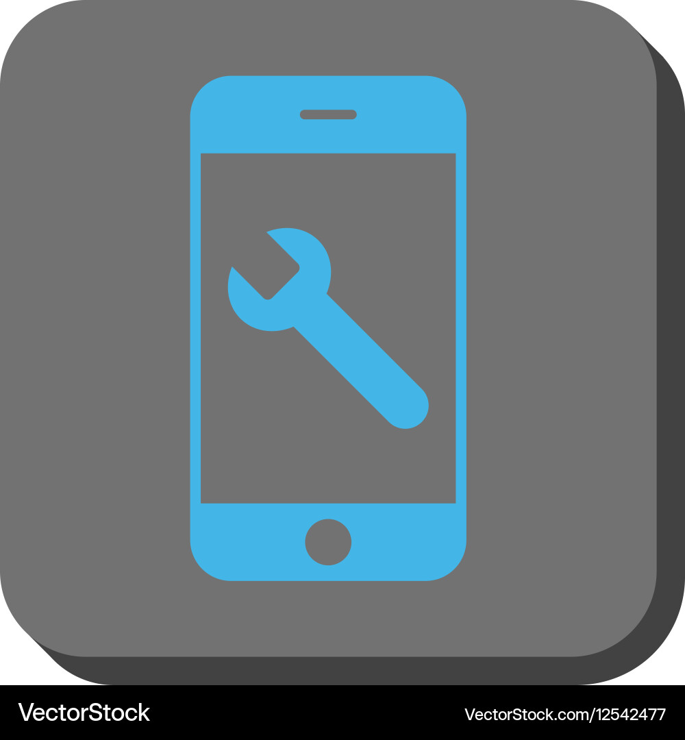 Smartphone options wrench rounded square button Vector Image