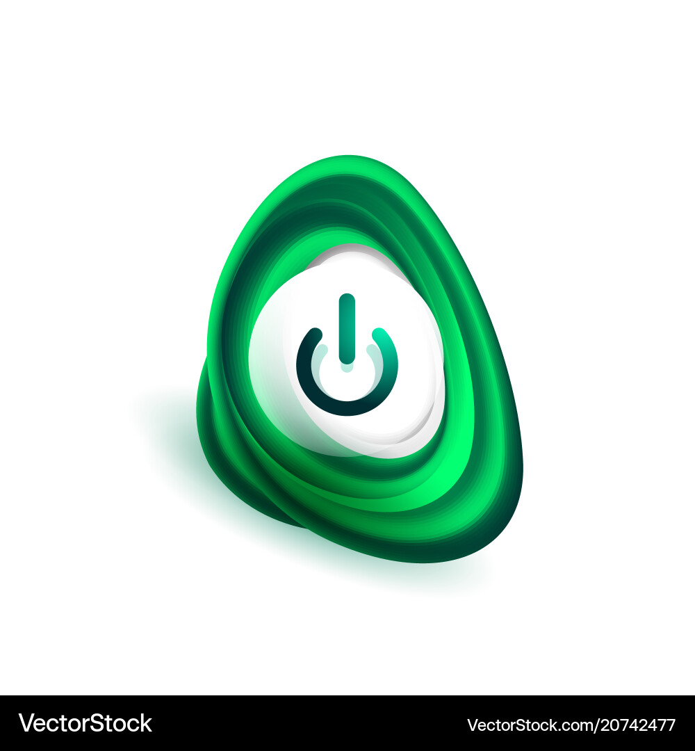 Transparent Power Button with Swirl Vector Image