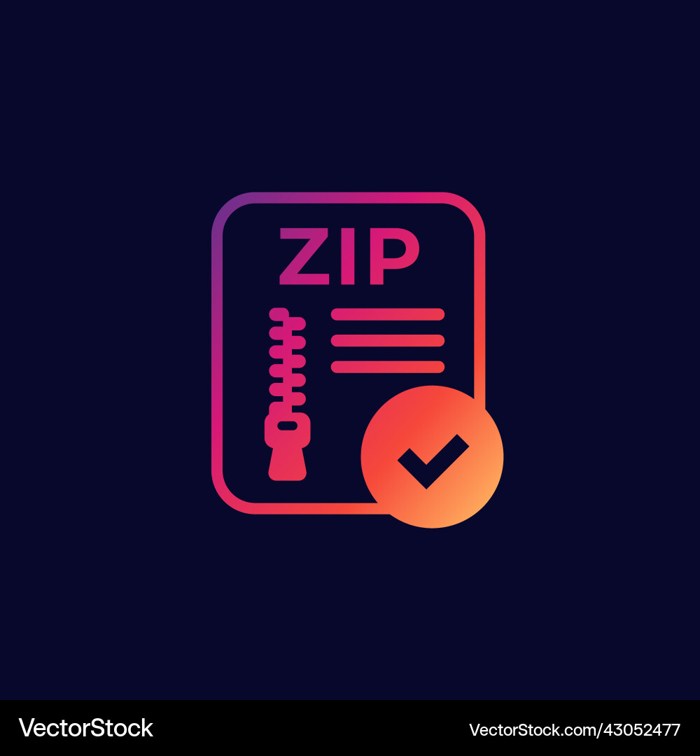 Zip file archive icon for web Vector Image