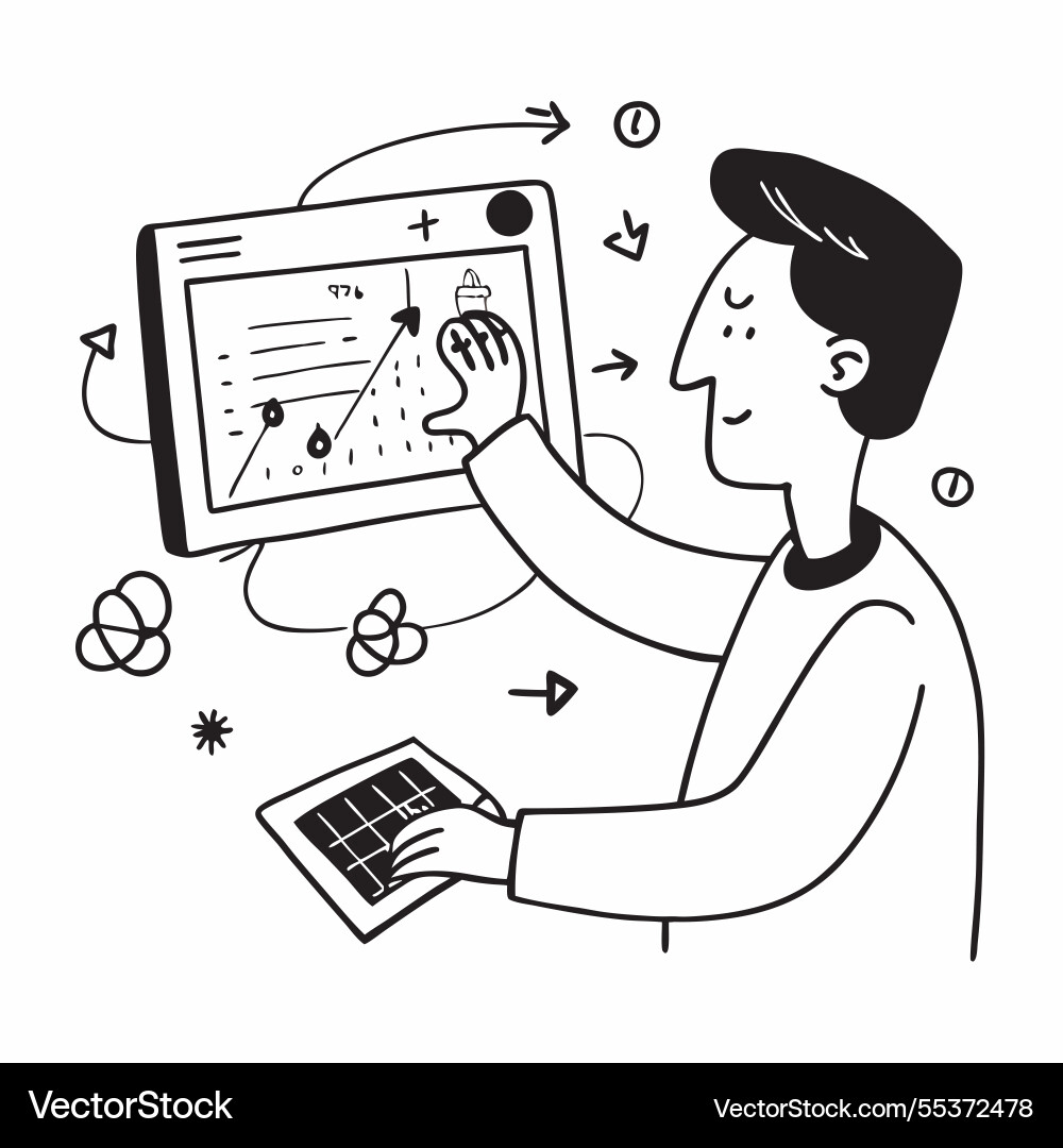 2d minimalize as stock trader using ai 2d minimalize as stock trader using ai vector image