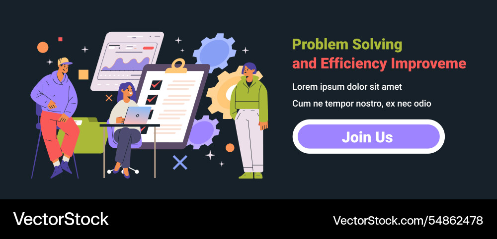 Business team problem solving efficiency Business team problem solving efficiency vector image