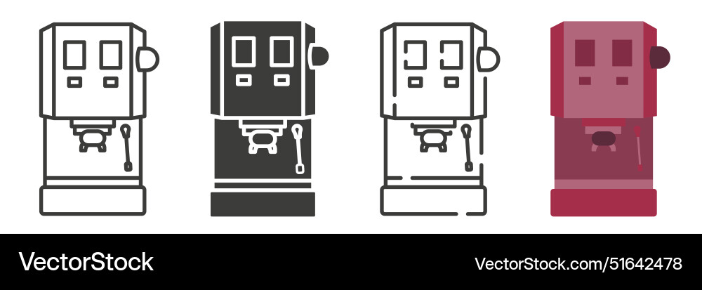 Coffee maker in different styles machine Vector Image