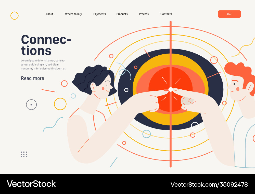 Connections & Networking Web Template vector image