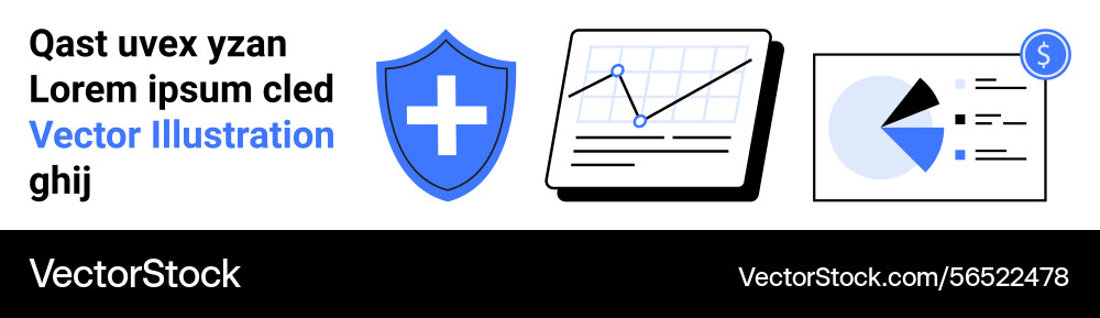 Data analytics and security shield with finance Data analytics and security shield with finance vector image