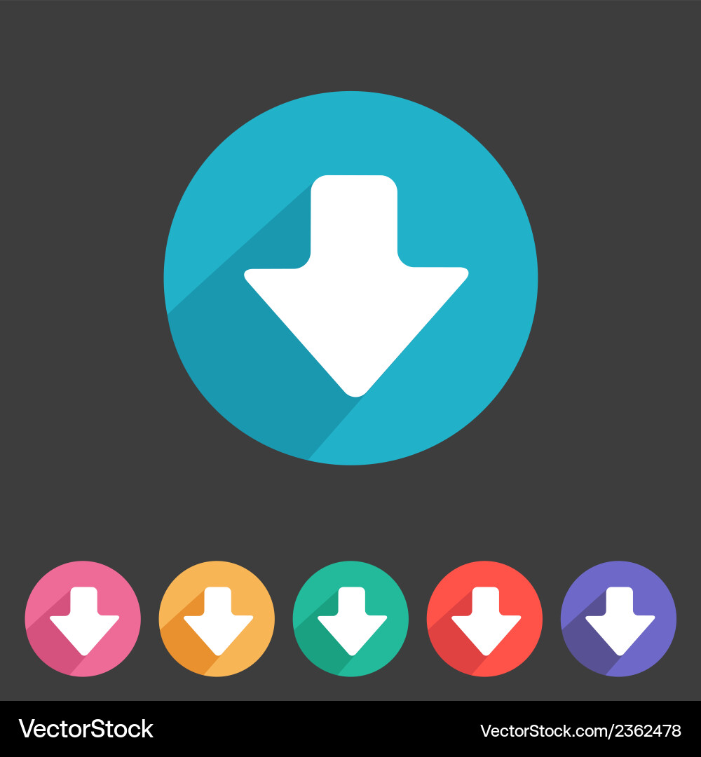Flat game graphics icon arrow down vector image