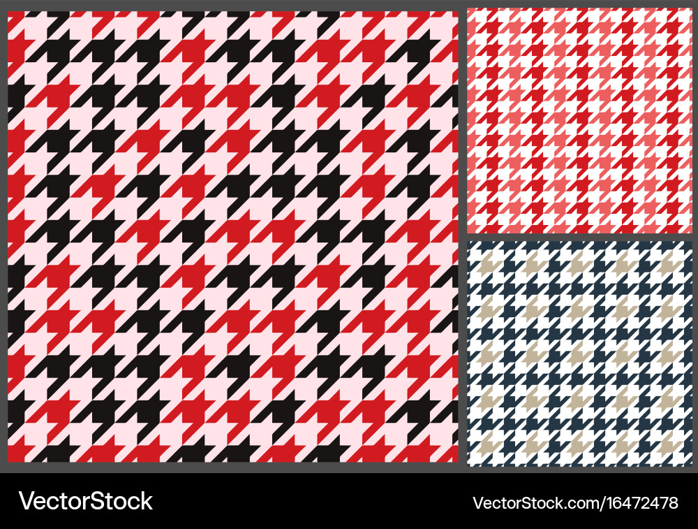 Houndstooth Pattern Textile Set vector image