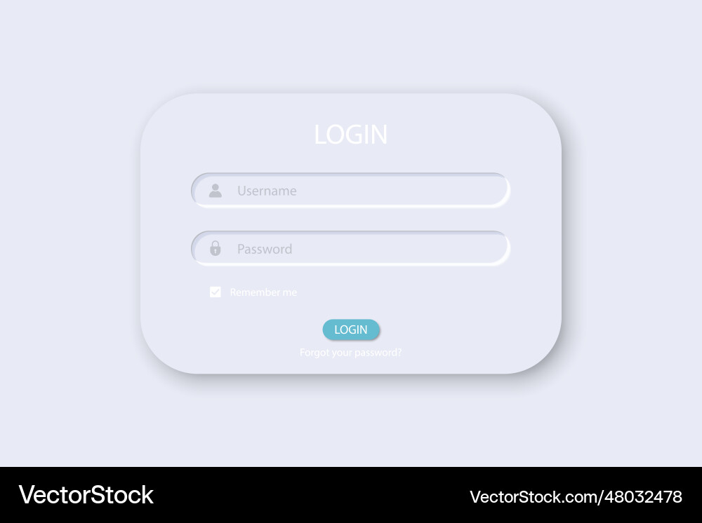 Login window box interface template Login window box interface template Vector Image