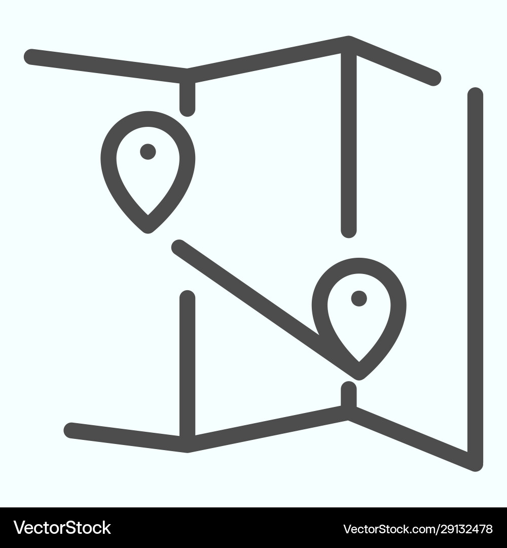 Map line icon atlas with two pointers Vector Image