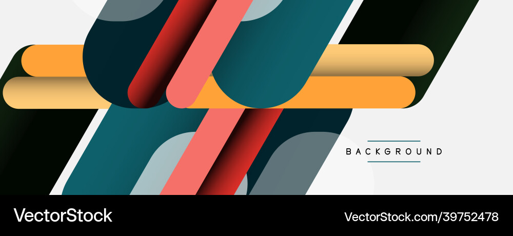 Overlapping round shapes and lines background Vector Image