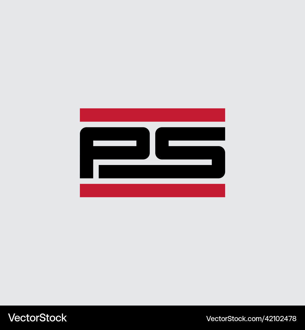 P and s - monogram or logotype for a tech startup vector image