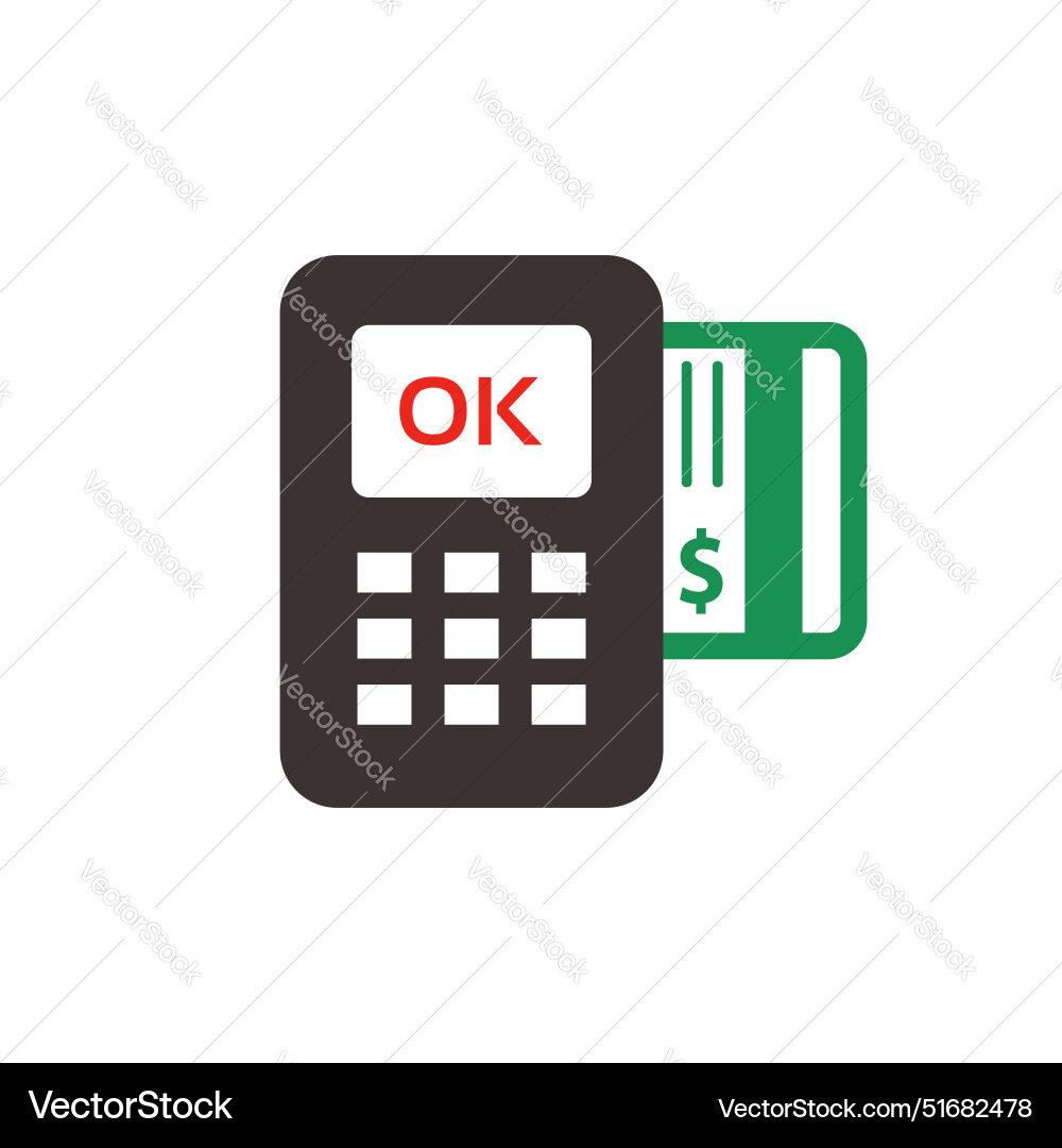 Payment terminal icon made in color style Payment terminal icon made in color style vector image