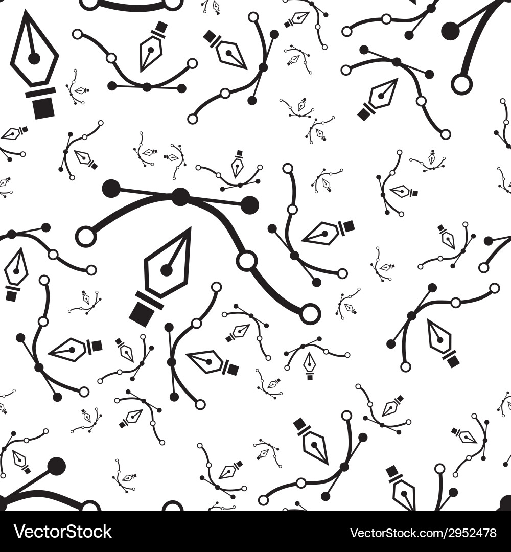 Pen tool seamless pattern vector image