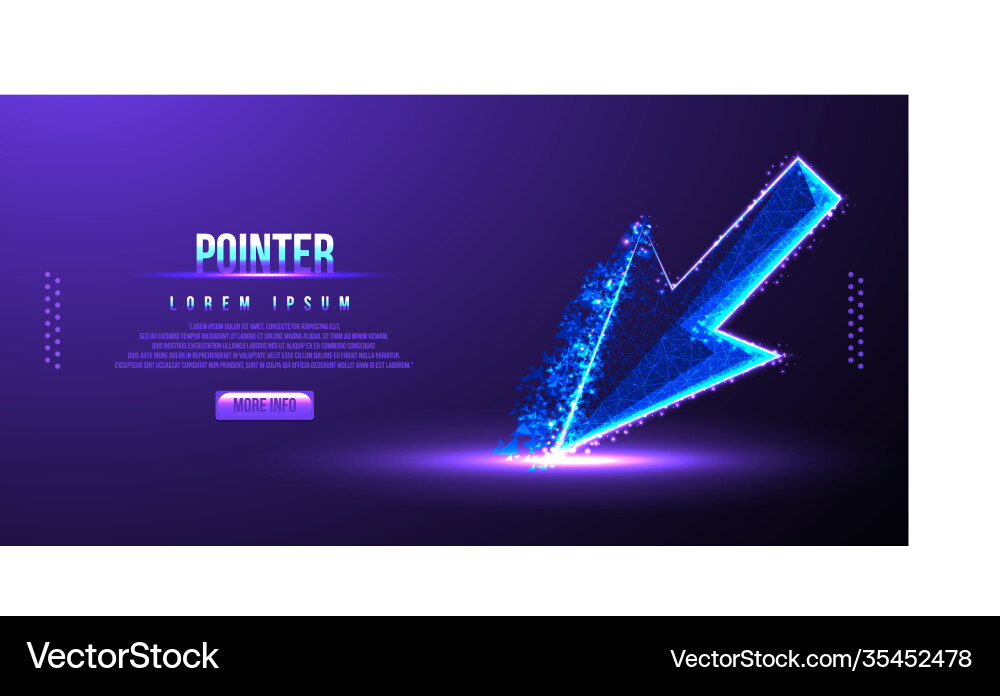 Pointer low poly wireframe Pointer low poly wireframe vector image