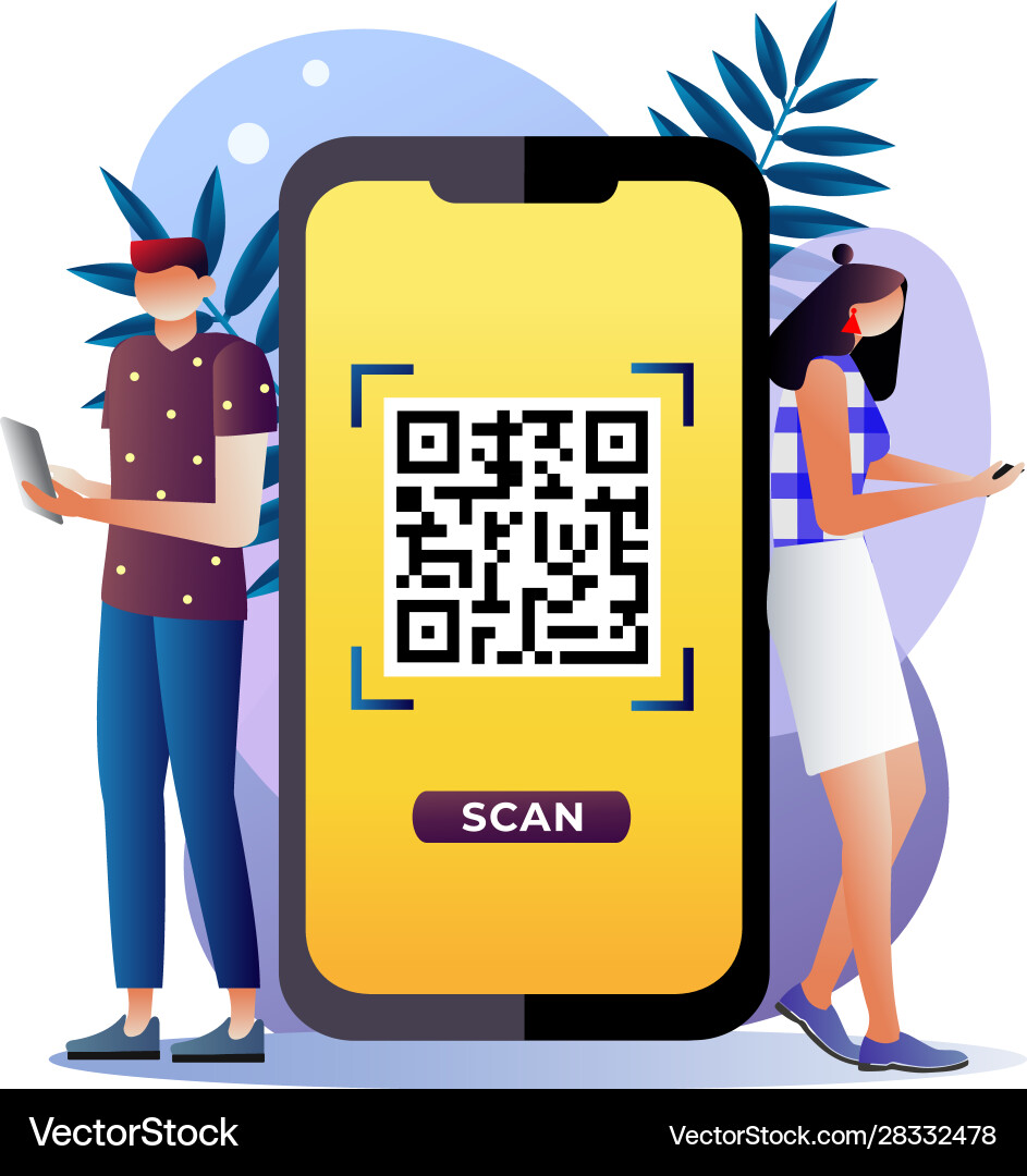 Qr code scanning concept Qr code scanning concept vector image